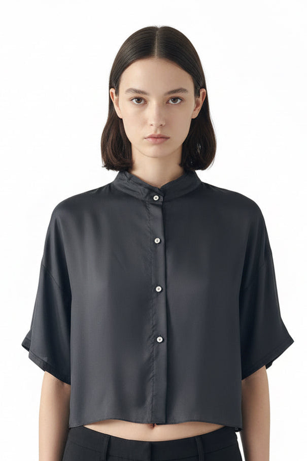 Pure silk oversized shirt