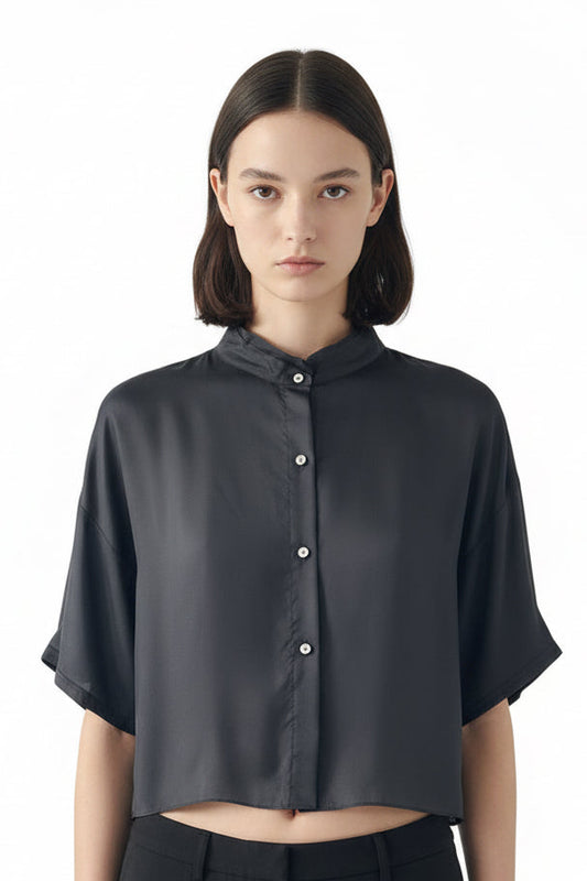 Pure silk oversized shirt